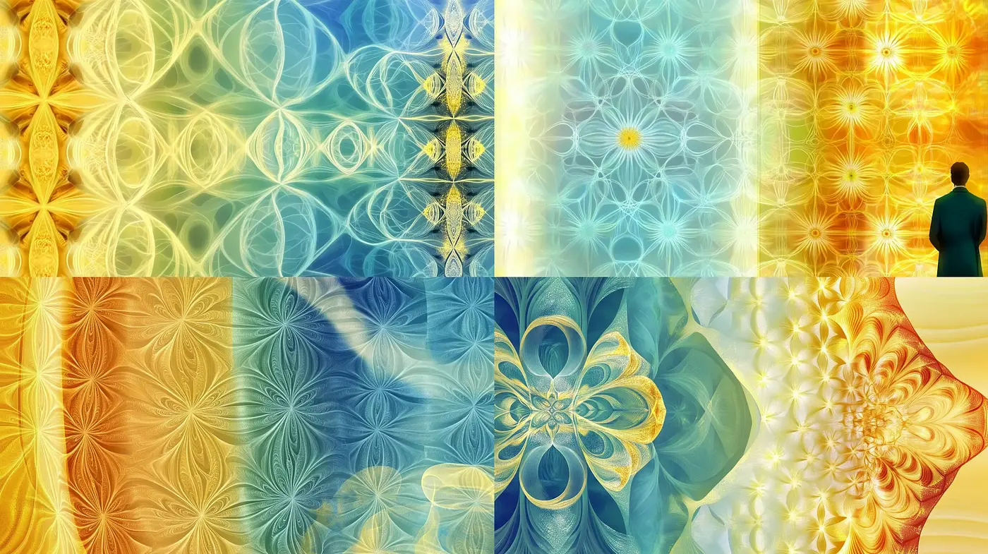 Luminous Symmetry: A Tapestry of Radiant Fractals and Ethereal Light - Midjourney sref style