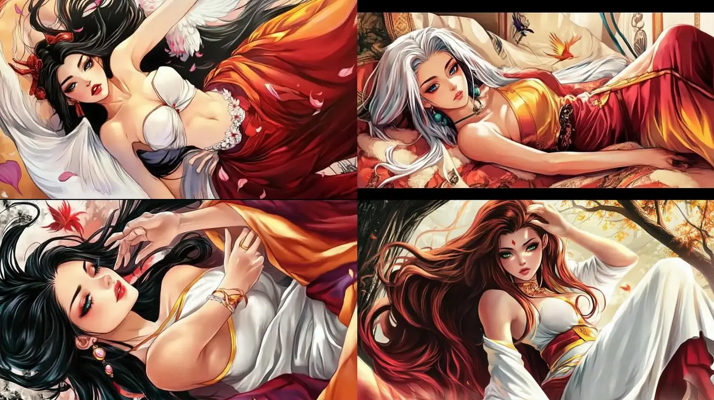 Vivid Elegance in Fantastical Brushstrokes - Midjourney sref style