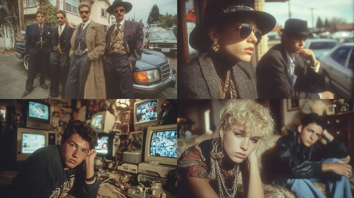 Stylish Vintage Aesthetic with Nostalgic Urban Vibes - Midjourney sref style