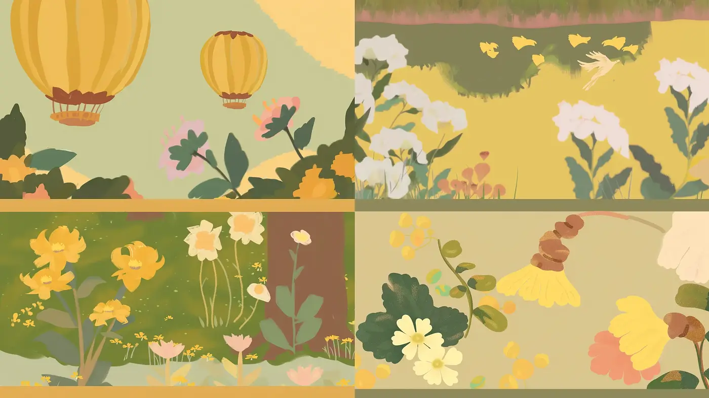 Pastoral Serenity in Contemporary Pastel Illustrations - Midjourney sref style