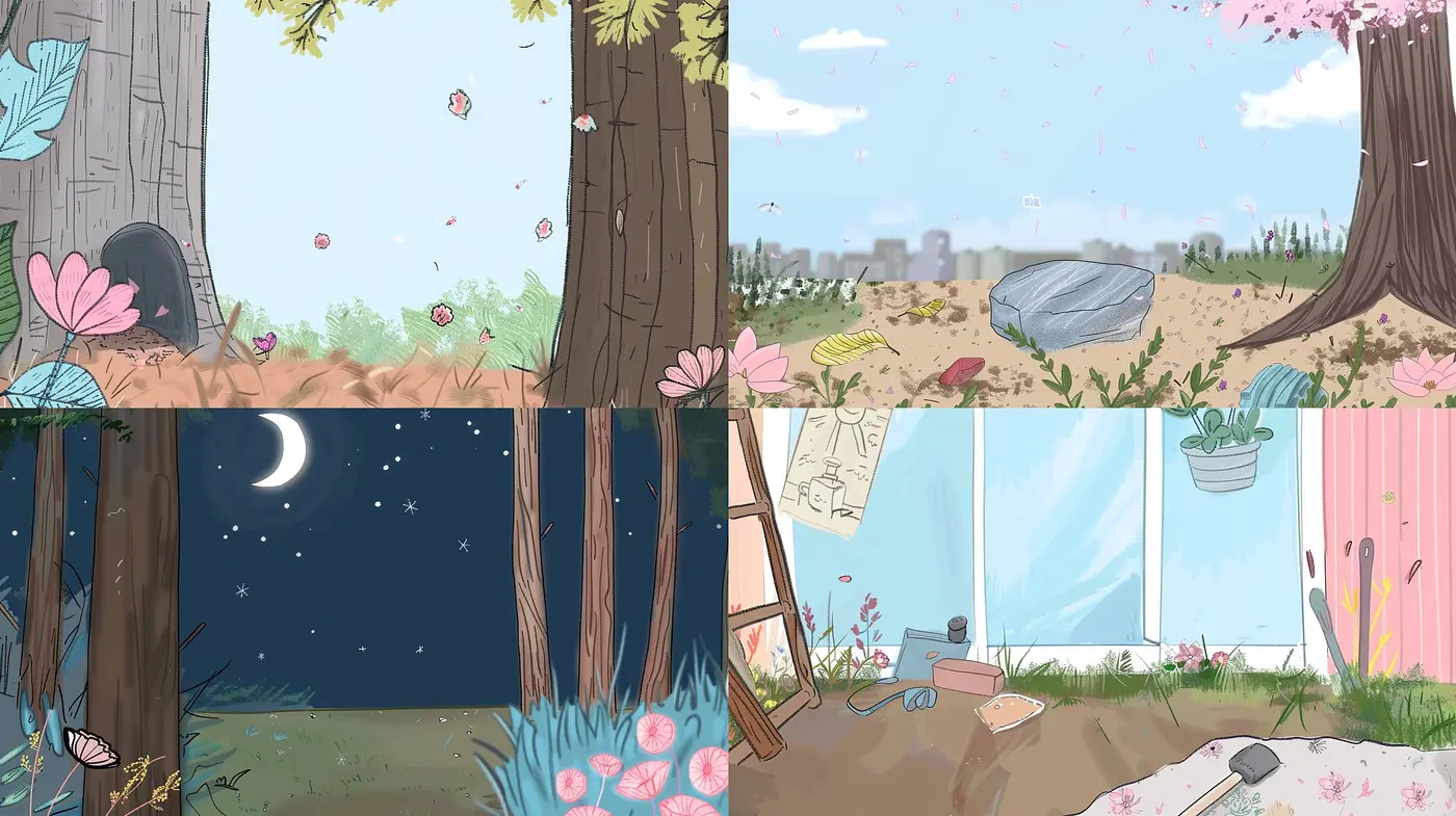Whimsical Serenity in Soft Pastel Landscapes: An Artistic Fusion of Tranquility and Playfulness - Midjourney sref style