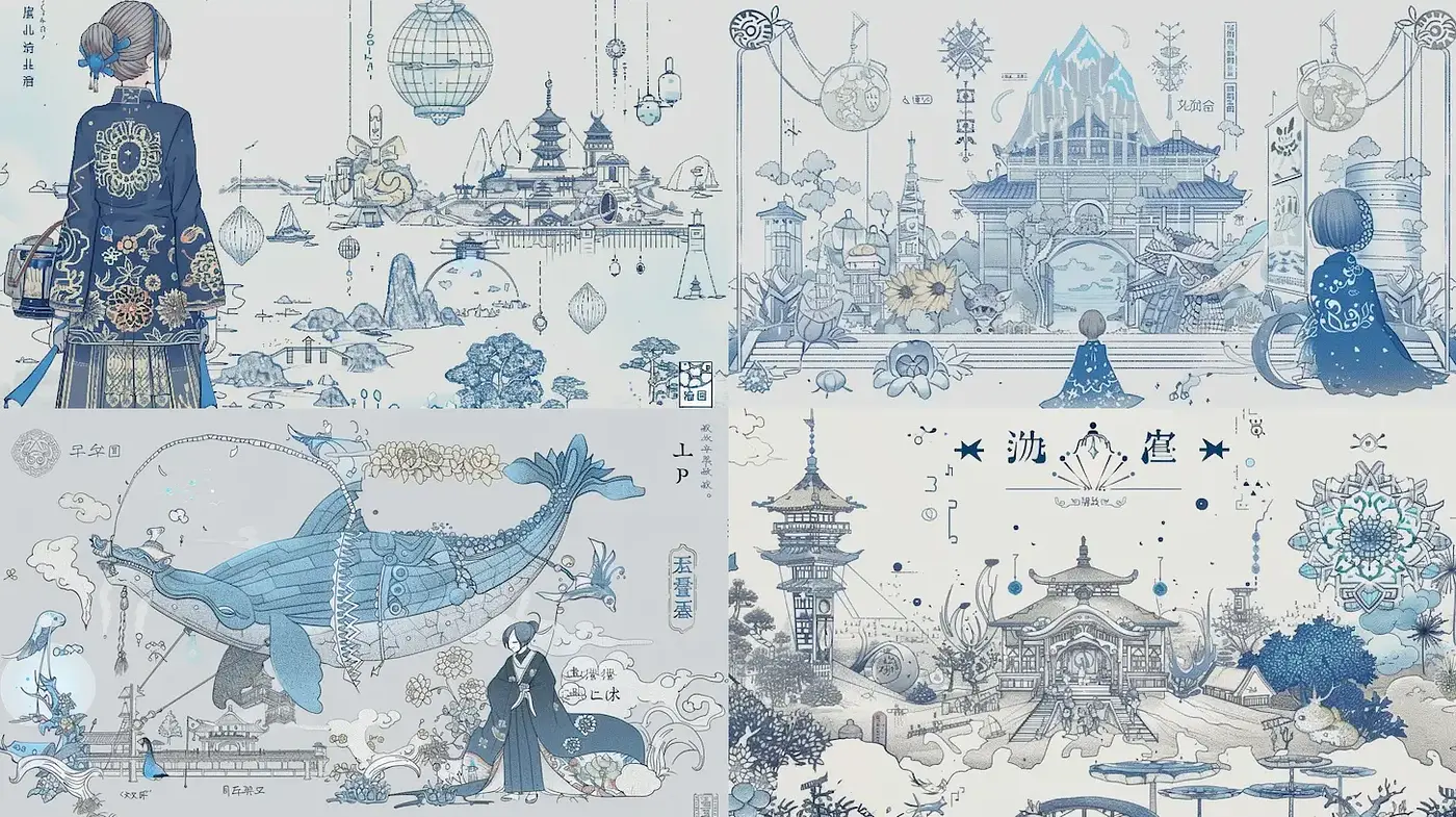Serene and Ethereal Illustrations with a Consistent Aquatic Theme - Midjourney sref style