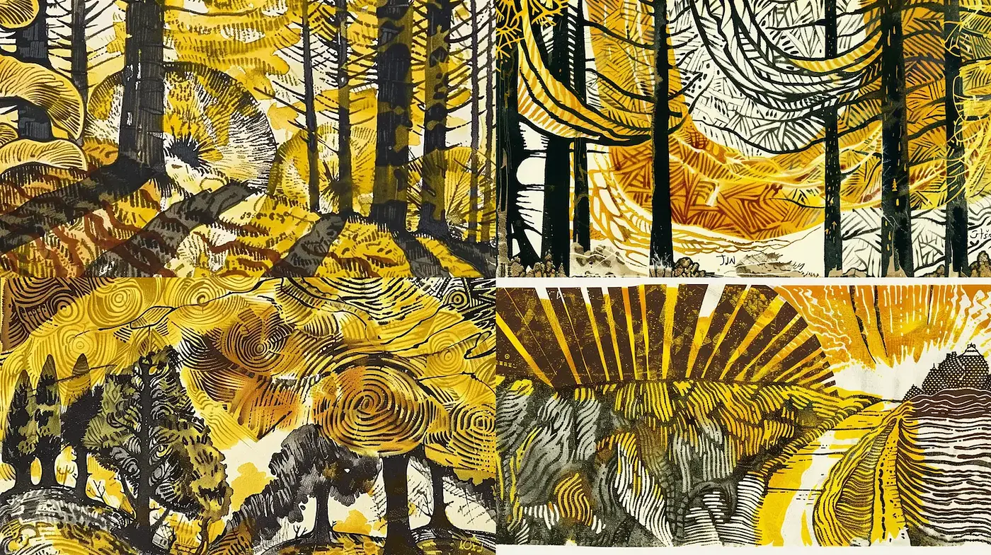 Intricate Vintage Landscape Illustrations with a Naturalistic Vibe - Midjourney sref style
