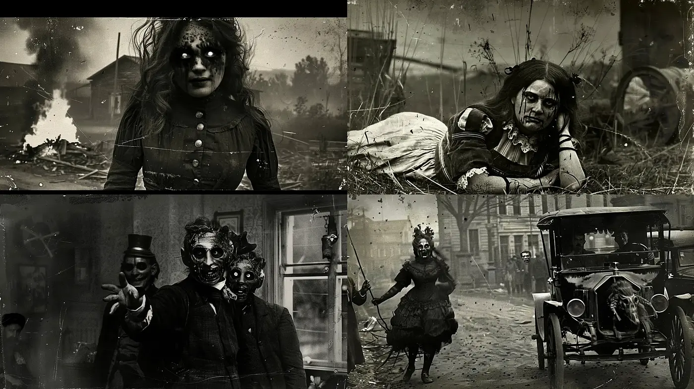 Ethereal Monochromatic Visions of a Dystopian Past - Midjourney sref style