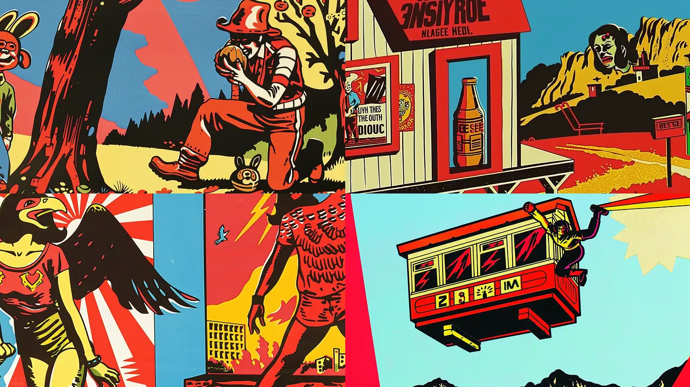 Retro Americana With Bold Propaganda Art Influence - Midjourney sref style