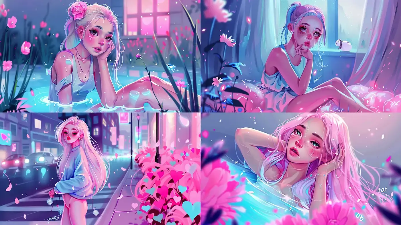 Vibrant pastel dreamscapes with a whimsical and surreal atmosphere - Midjourney sref style
