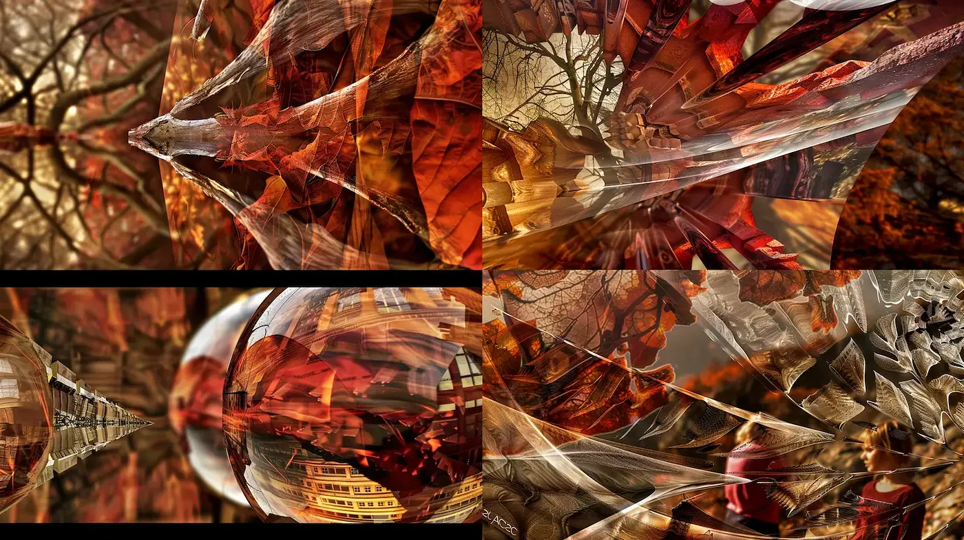 Dynamic and Textured Abstract Landscape Inspired by Nature's Elements - Midjourney sref style