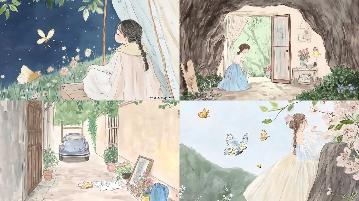 Whimsical Pastel Dreamscape Illustrations - Midjourney sref style