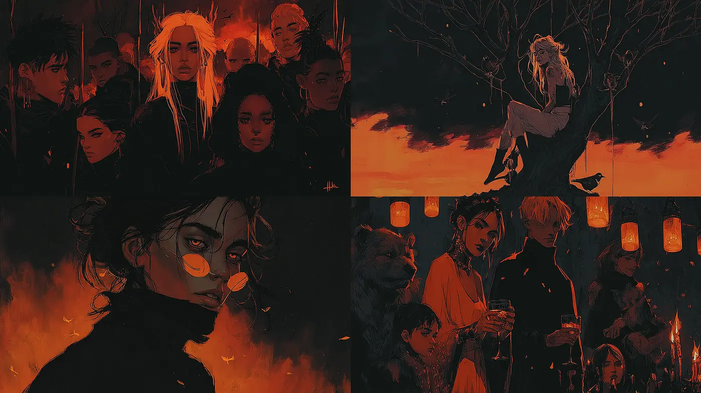 Dramatic and Intense Artistic Style with Dark Undertones - Midjourney sref style