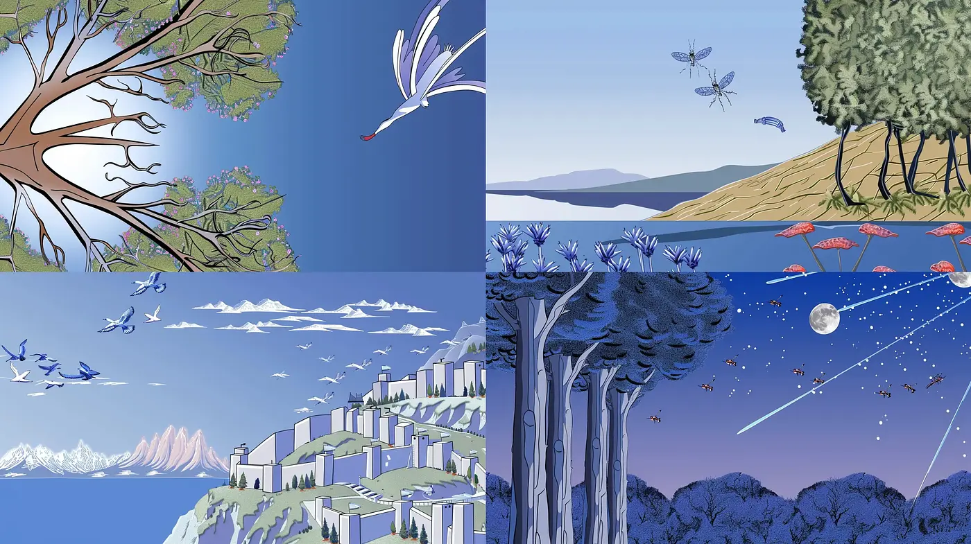 Ethereal Natural Vistas: A Serene Interpretation of Dynamic Landscapes - Midjourney sref style