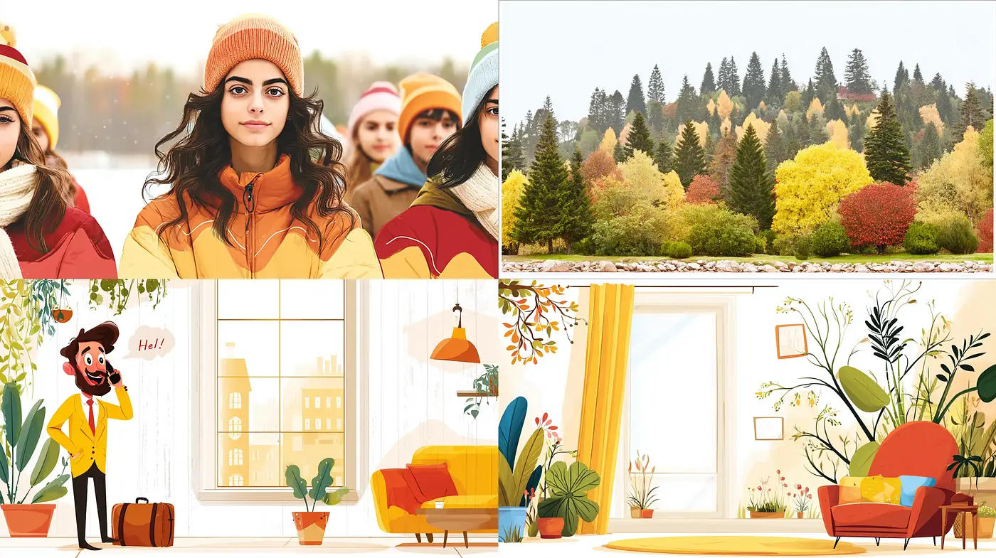 Cheerful and Vibrant Illustrations with a Contemporary Touch - Midjourney sref style