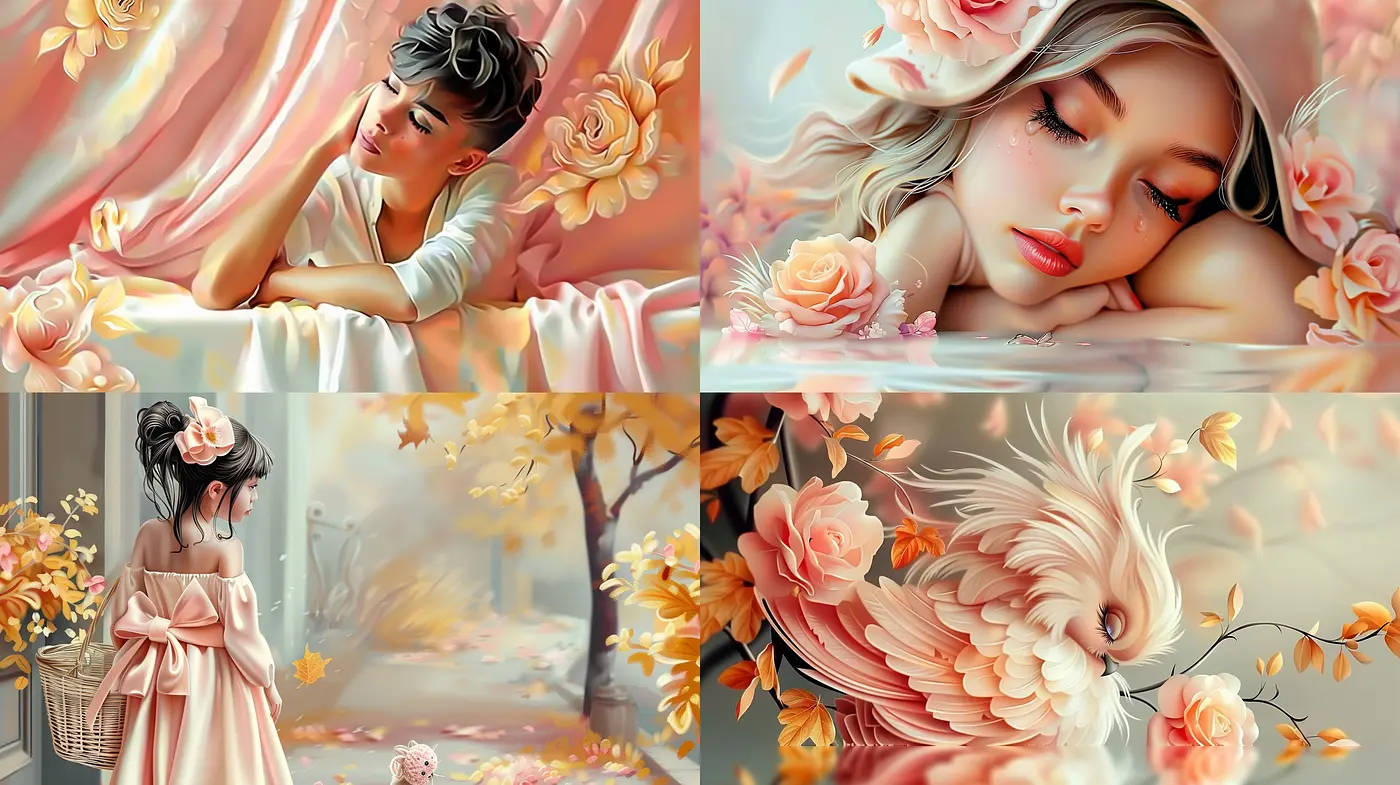 Transcendent Rosy Dreamscape: A Synthesis of Serenity and Warmth in Digital Artistry - Midjourney sref style