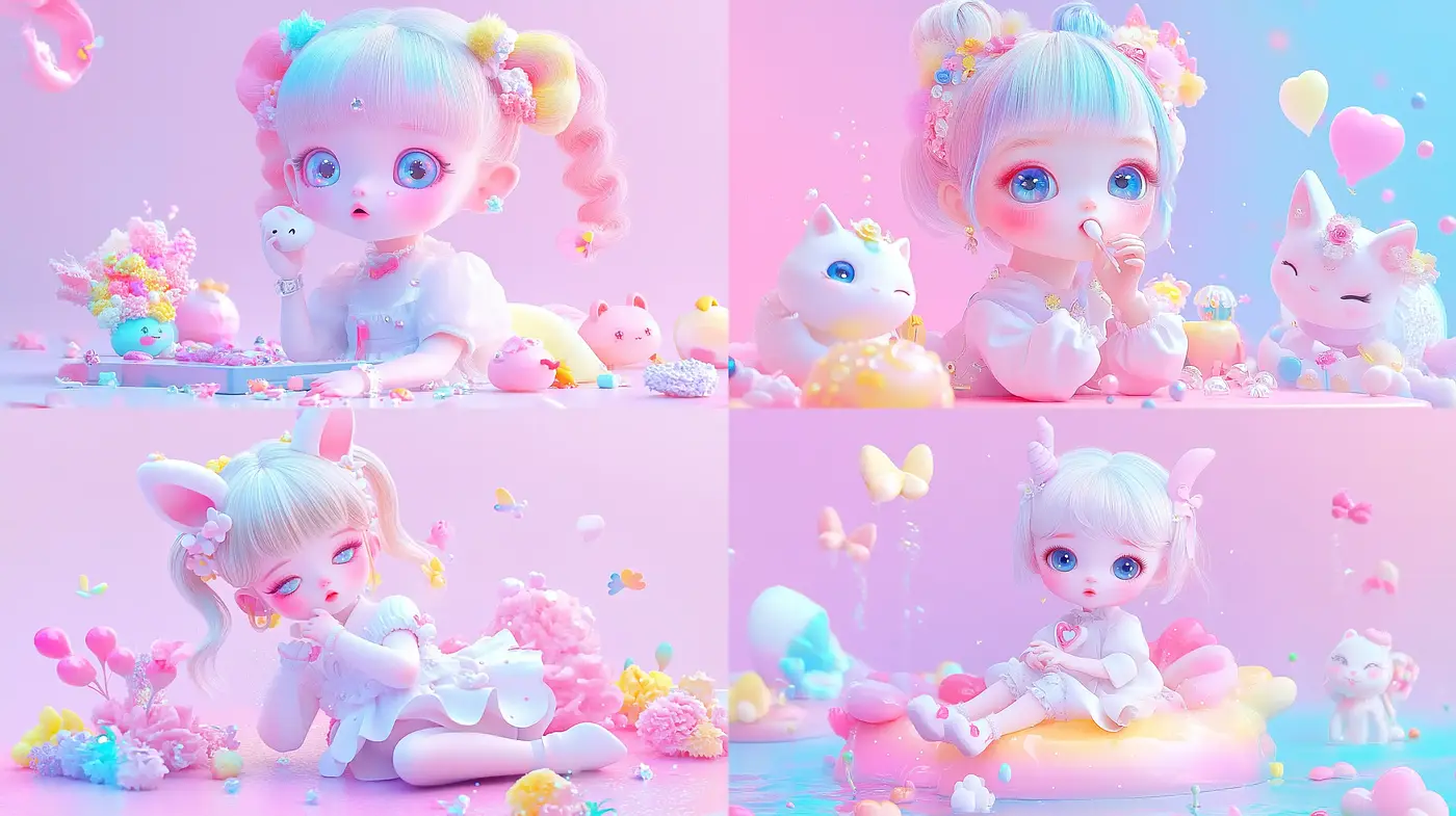 Dreamy Pastel Fantasia: An Exploration of Whimsical Anime-Inspired Artistry - Midjourney sref style