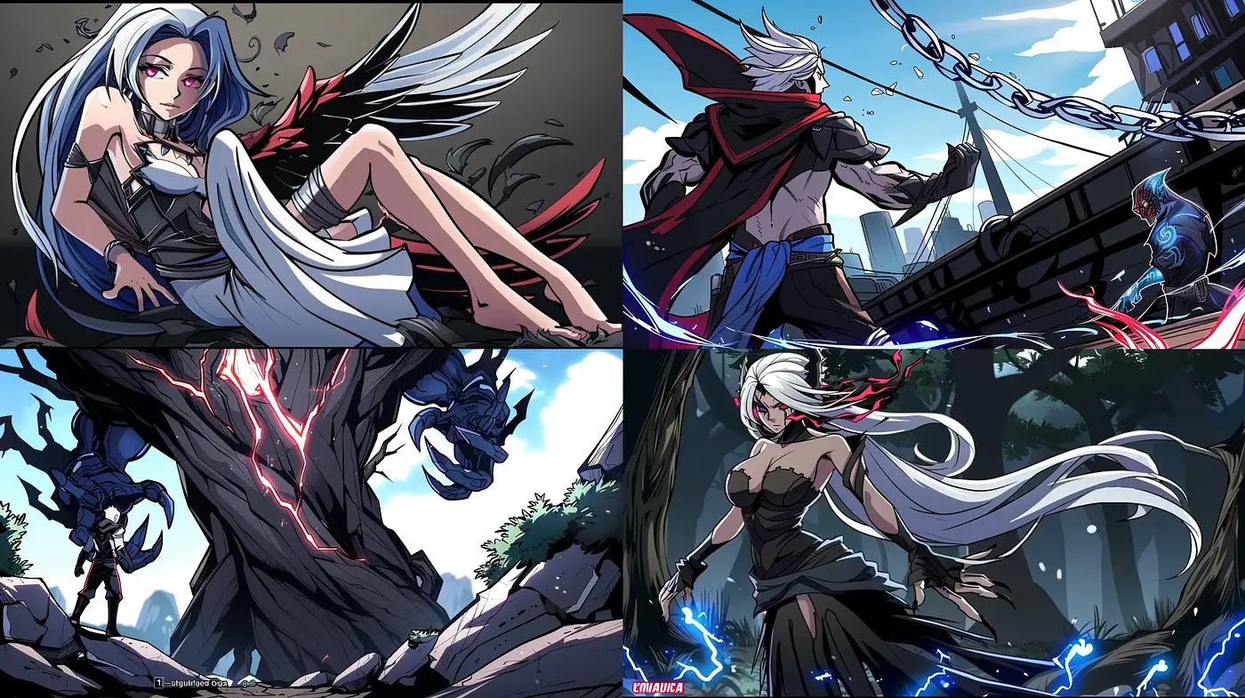 Dynamic Anime-Inspired Fantastical Action - Midjourney sref style