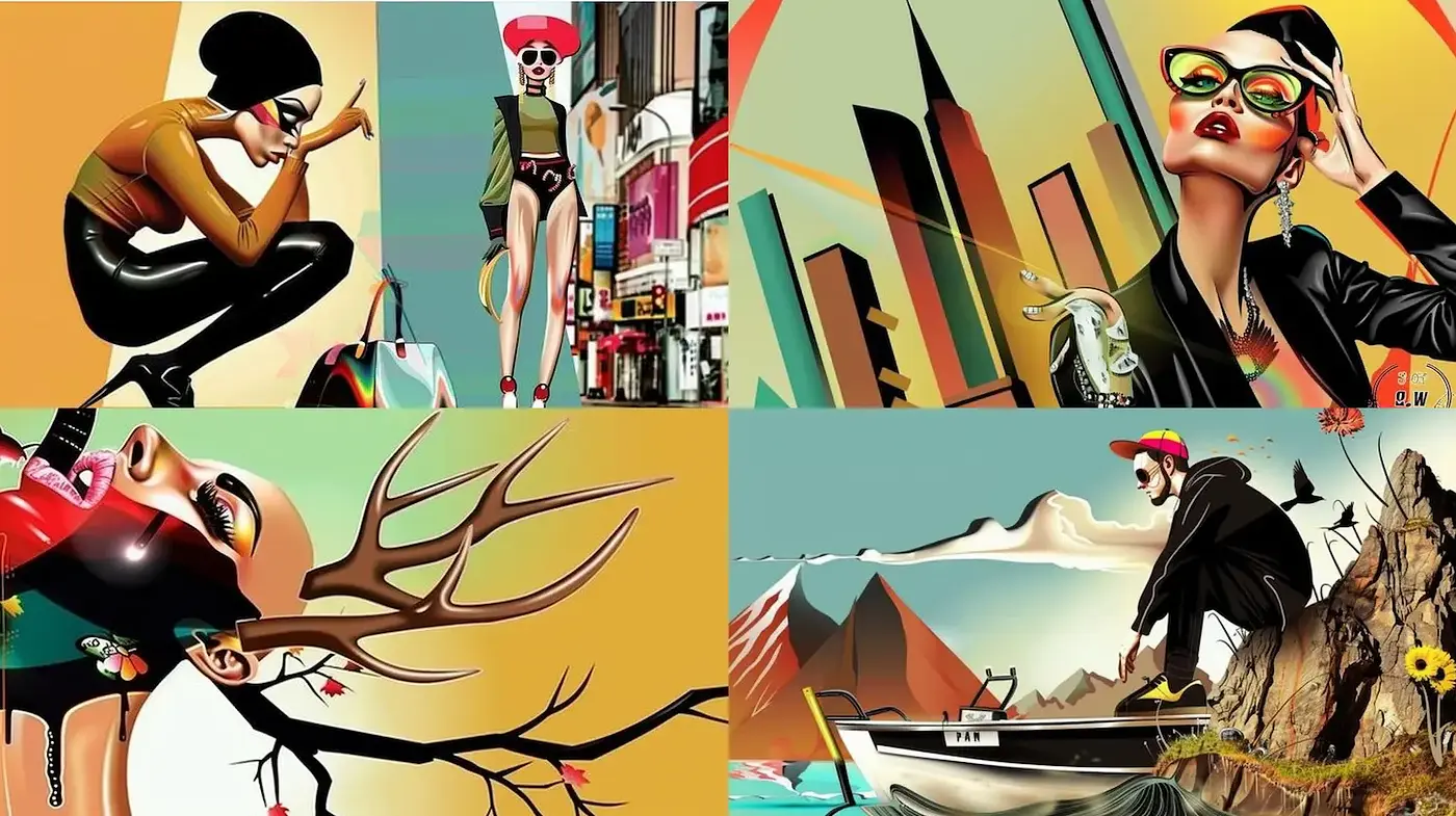 Dynamic and Vibrant Pop Art Inspired Illustrations with Retro Flair - Midjourney sref style