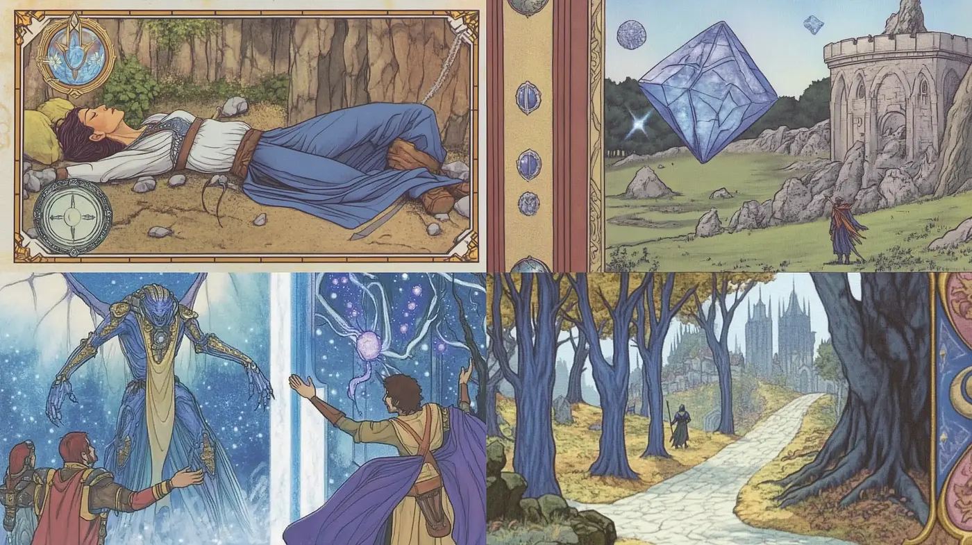 Enchanted Storybook Illustration Panorama - Midjourney sref style