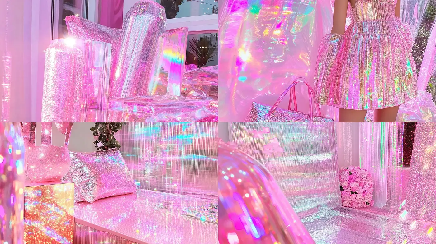 Iridescent Dreamscape: A Synthesis of Sparkling Hues and Ethereal Textures - Midjourney sref style
