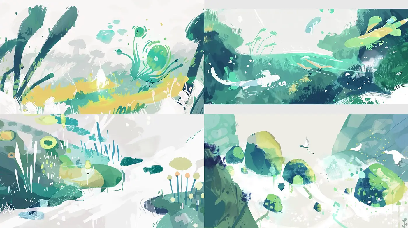 Ethereal Watercolor Dreamscape Fusion - Midjourney sref style