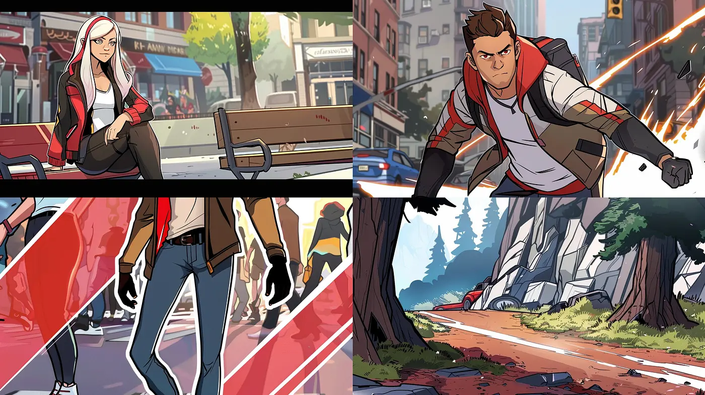 Consistent Comic-Inspired Vivacity across Diverse Scenes - Midjourney sref style