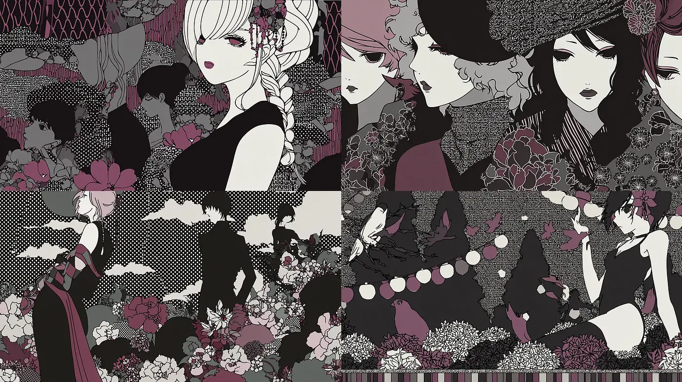 Elegant and Intricate Illustrations with Floral and Geometric Patterns - Midjourney sref style
