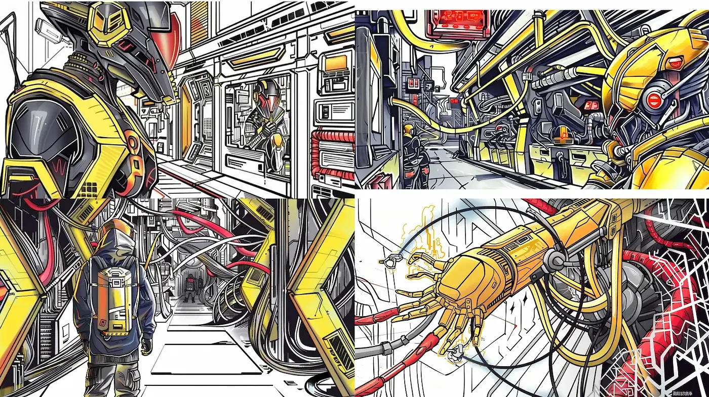 Futuristic Cyberpunk Aesthetic with a Touch of Mechanical Intricacy - Midjourney sref style