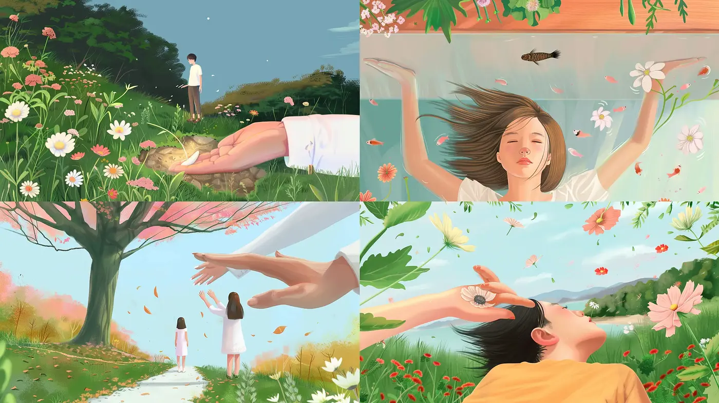 Serene Pastoral Dreamscapes: An Ode to Idyllic Bliss - Midjourney sref style