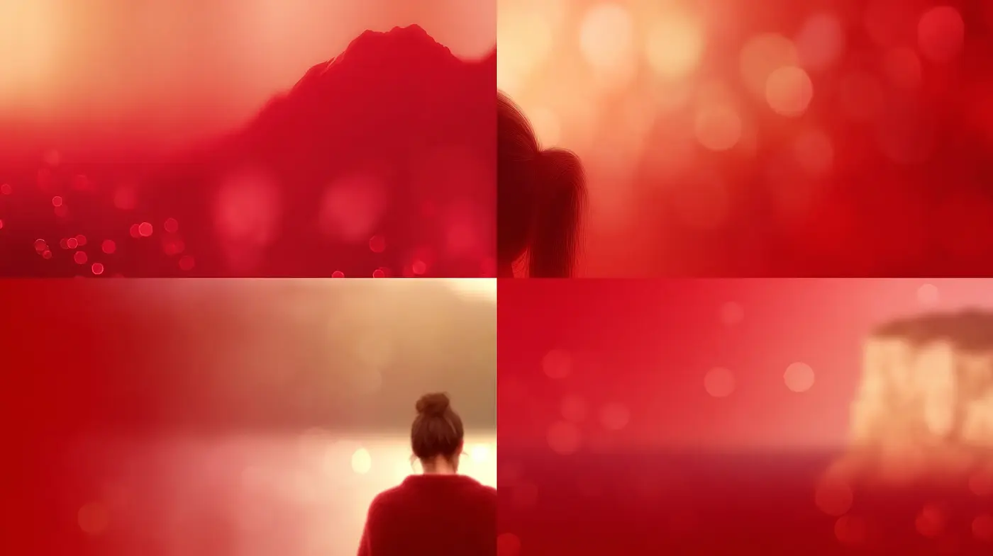 Serene and Ethereal Red-Toned Visuals with a Soft Focus - Midjourney sref style