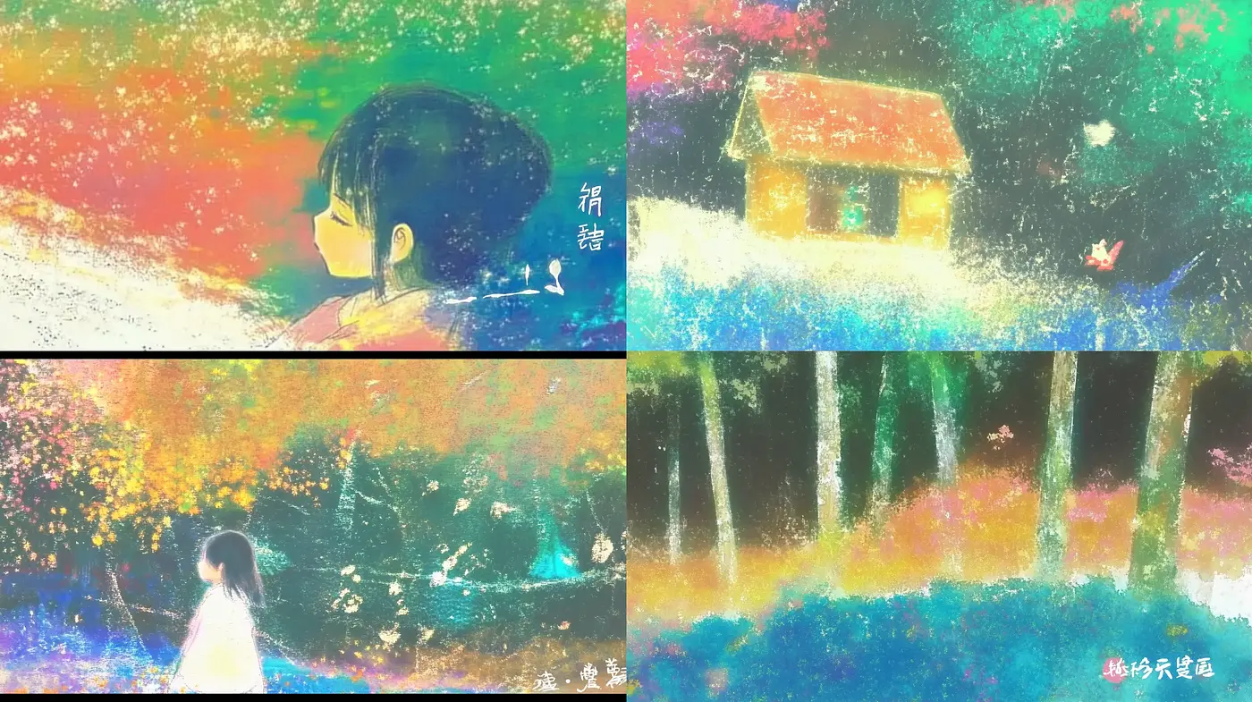 Whimsical Pastel Dreamscape with Impressionist Undertones - Midjourney sref style