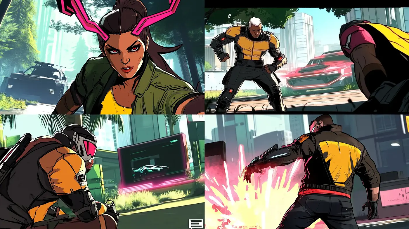 Dynamic Comic Book Vigor in Vibrant Illustrations - Midjourney sref style