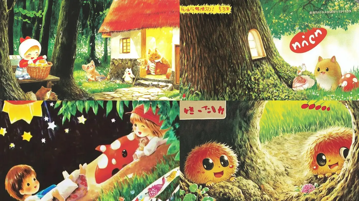 Enchanting Fairytale Illustrations with a Pastel Dreamscape Vibe - Midjourney sref style