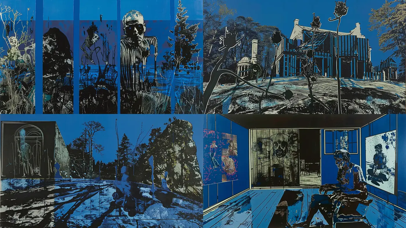 Gothic Noir Blueprints: Stylized Architectural Storyboards - Midjourney sref style