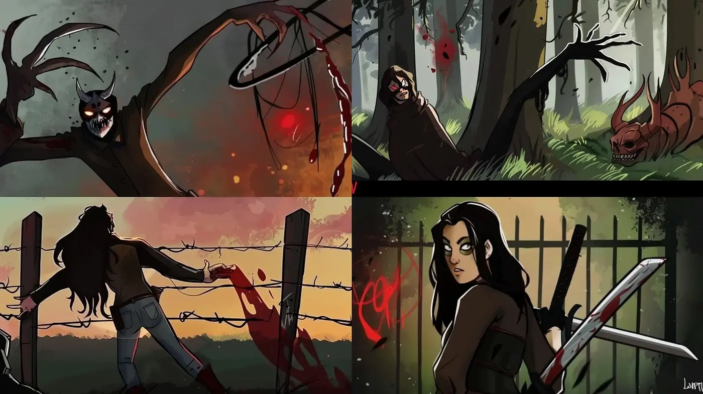 Gothic Horror in Modern Graphic Novel Style - Midjourney sref style