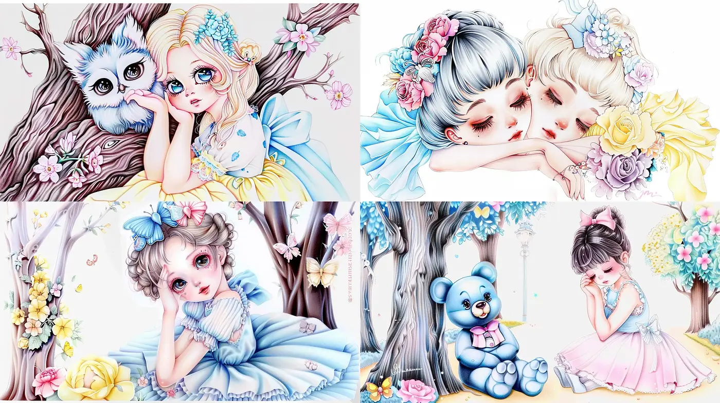 Surreal Whimsical Fantasy with Pastel Storybook Aesthetics - Midjourney sref style