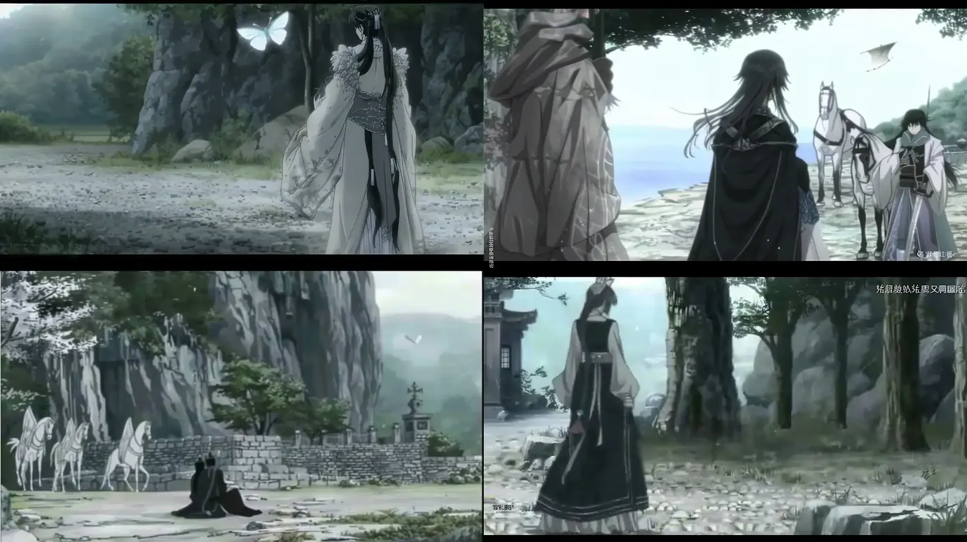 Ethereal Monochromatic Anime-Inspired Visuals - Midjourney sref style