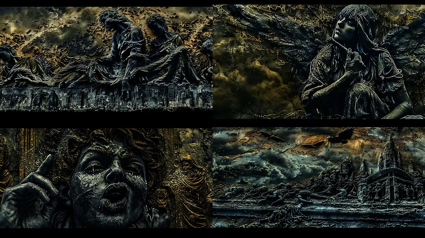 Ethereal Sepia Dreamscape: A Textured Journey through Stylized Elegance - Midjourney sref style