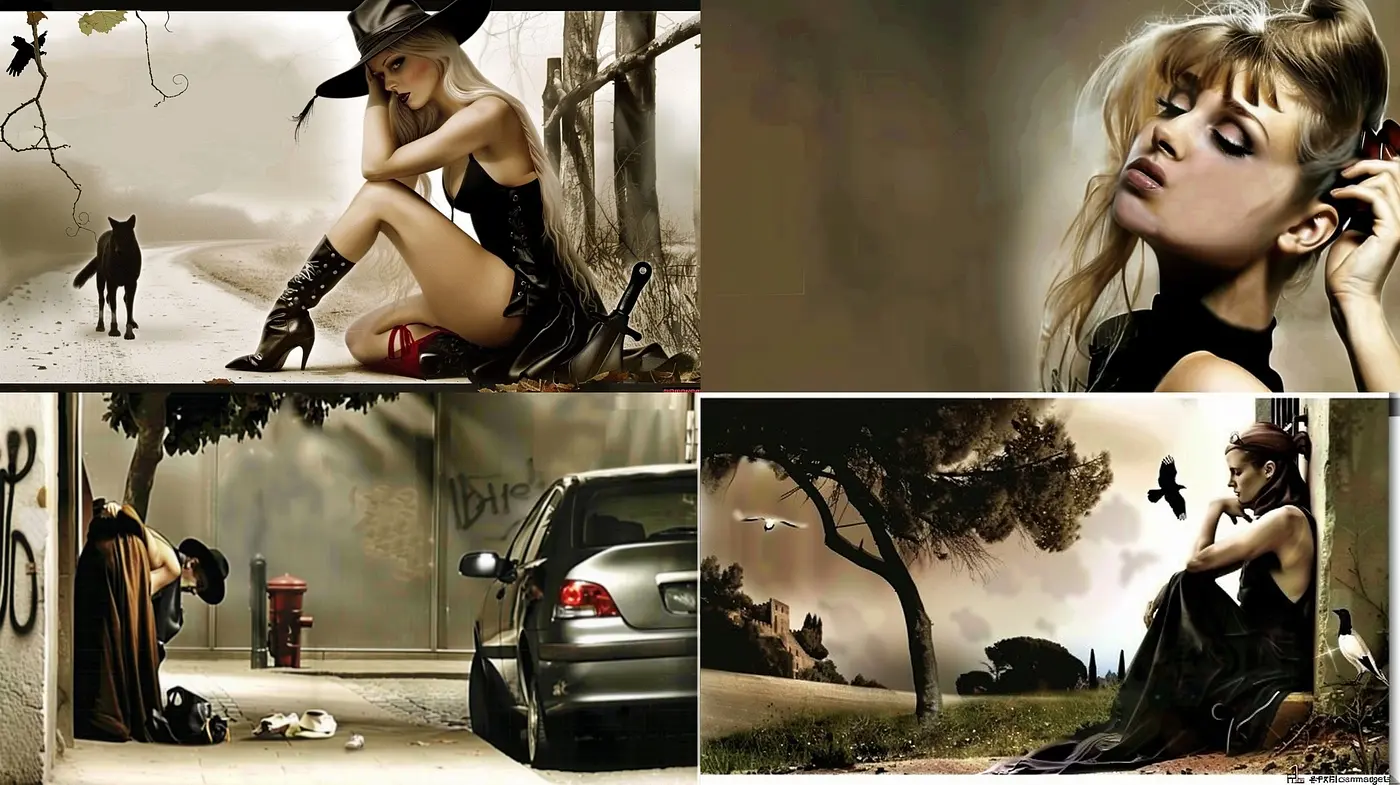 Sepia Serenity: A Harmonious Blend of Melancholic Elegance and Timeless Grace - Midjourney sref style
