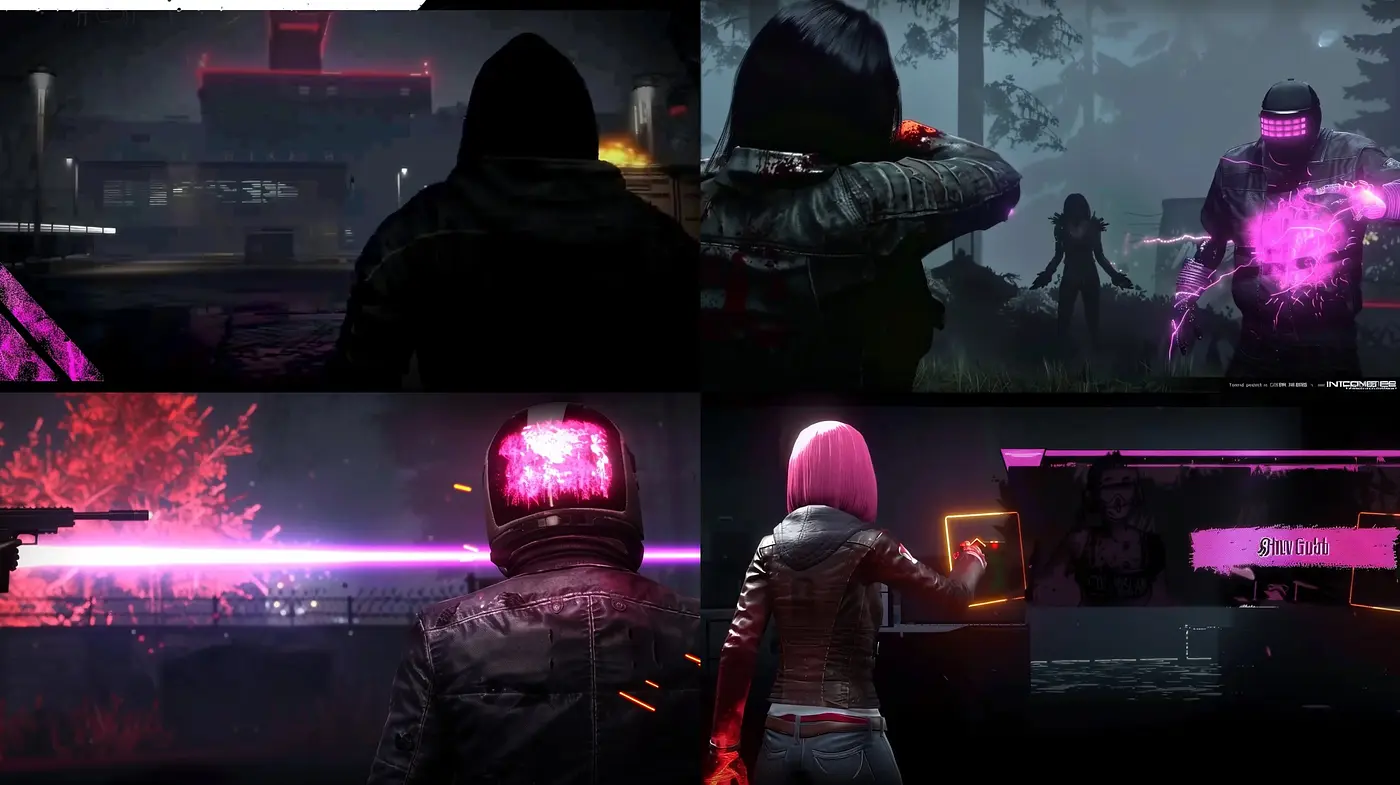 Neon-Noir Elegance: A Fusion of Shadowy Mystique and Vibrant Luminescence - Midjourney sref style