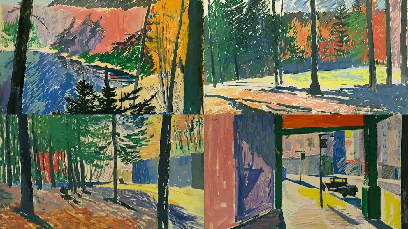 Vibrant Nature Inspired Style with Expressive Brushwork and Natural Elements - Midjourney sref style