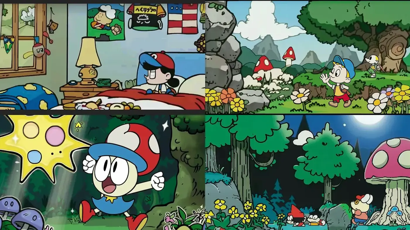 Whimsical and Colorful Cartoon Adventure with a Playful Vibe - Midjourney sref style