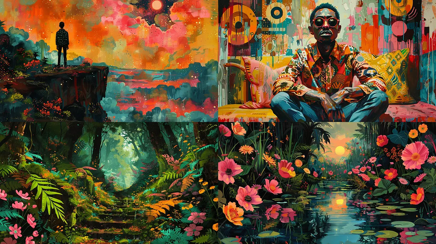 Vibrant Dreamscapes with a Surrealist Touch - Midjourney sref style