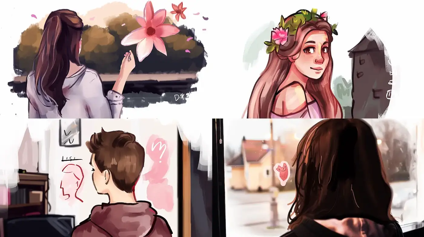Soft Illustrative Style with a Romantic and Dreamy Atmosphere - Midjourney sref style