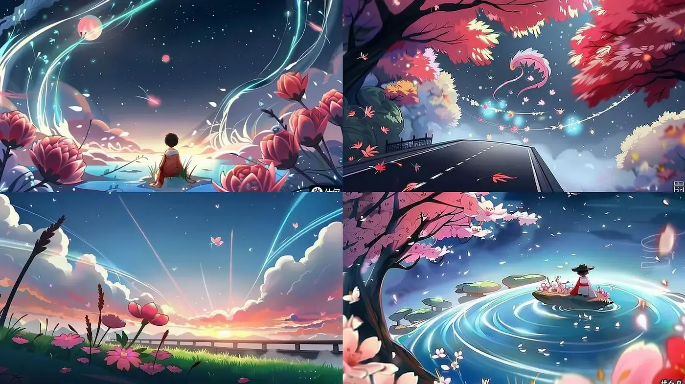 Whimsical Serenity in Vibrant Nature Scenes - Midjourney sref style