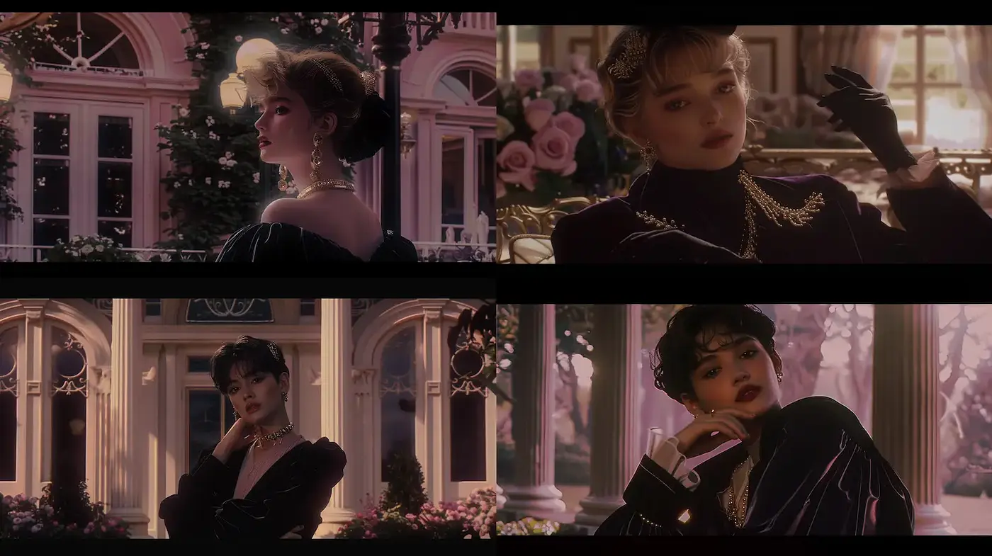 Elegant and Romantic Vintage Aesthetic with Dramatic Lighting - Midjourney sref style