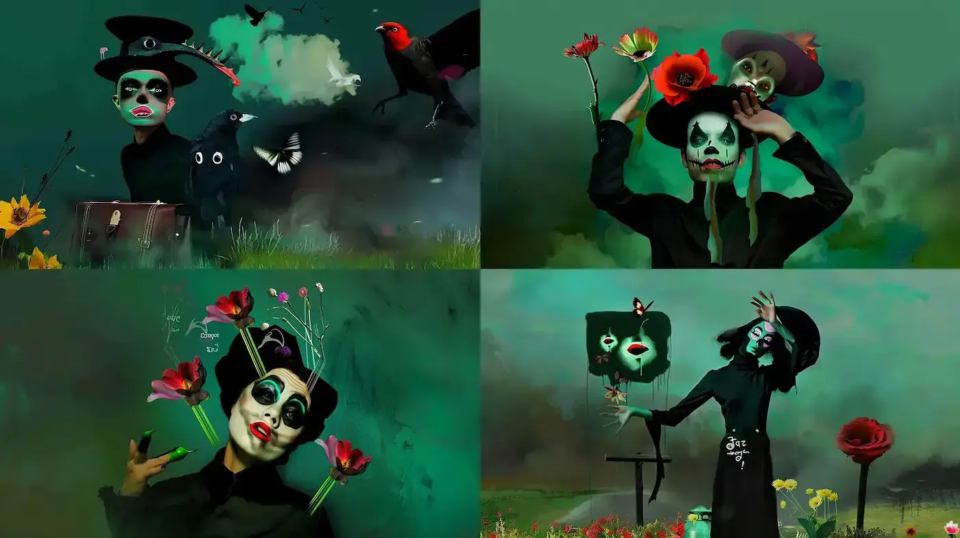 Ethereal Macabre: A Fusion of Surrealism and Gothic Melancholy - Midjourney sref style