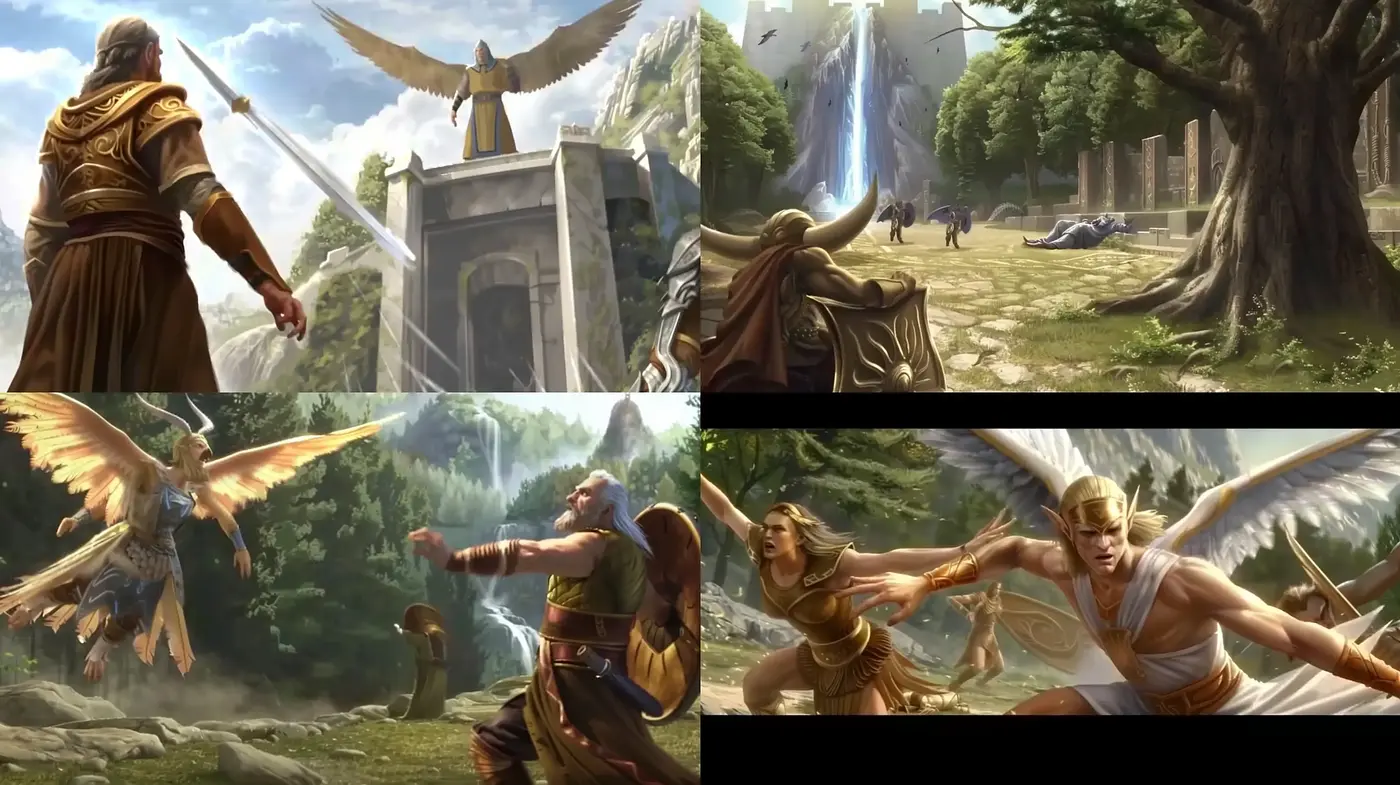 Mythical Renaissance: A Stylized Fusion of Antiquity and Fantasy - Midjourney sref style