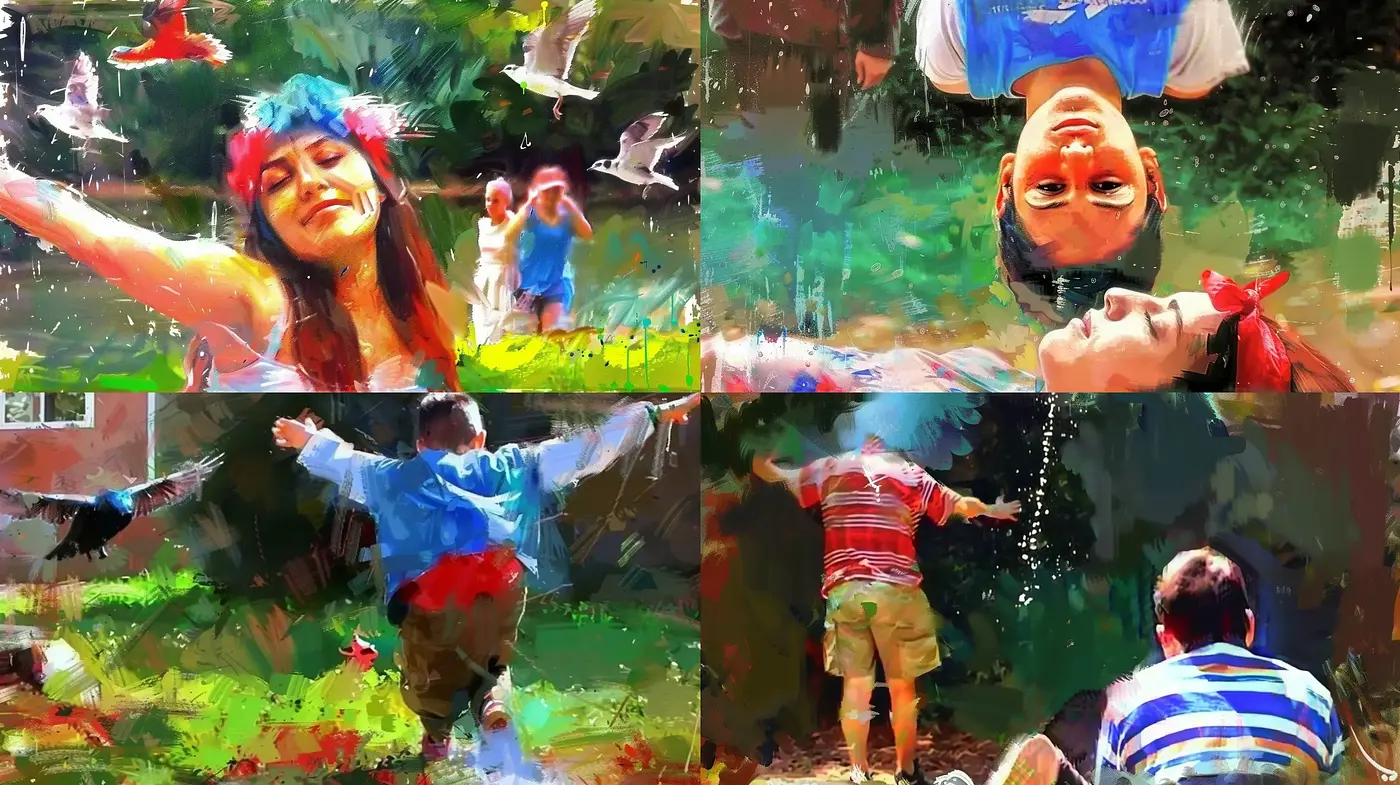 Vibrant Brushstroke Harmony in Ephemeral Moments - Midjourney sref style