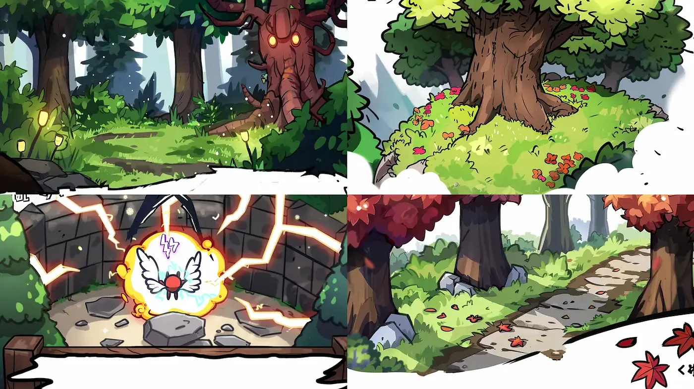 Whimsical and Vibrant Fantasy Landscape with Playful Cartoon Elements - Midjourney sref style
