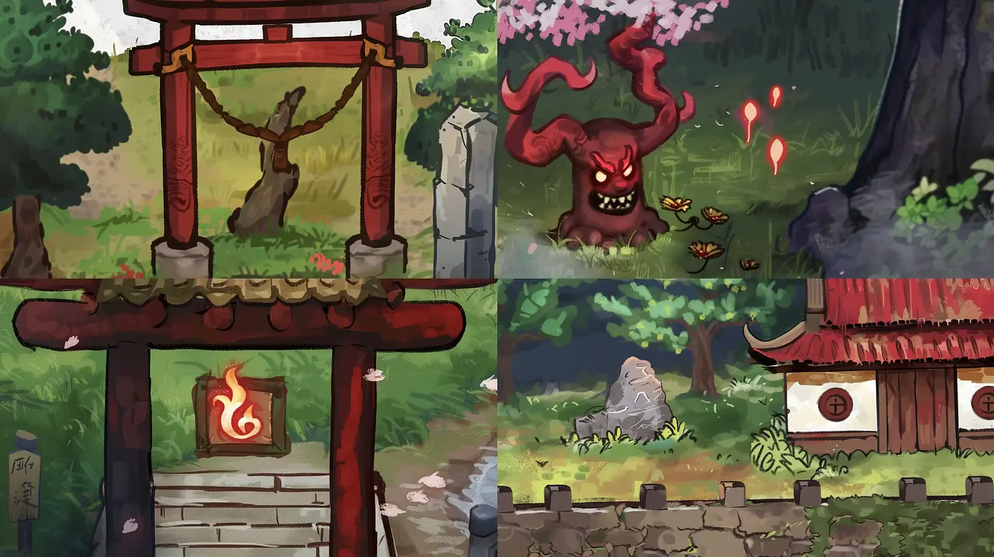 Enchanted Eastern Tales in Saturated Brushstrokes - Midjourney sref style