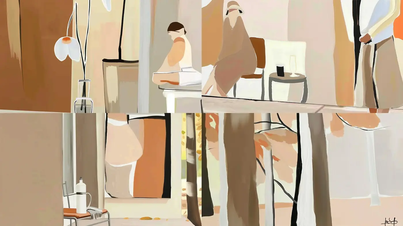 Contemporary Abstract Harmonies in Earthy and Neutral Tones - Midjourney sref style