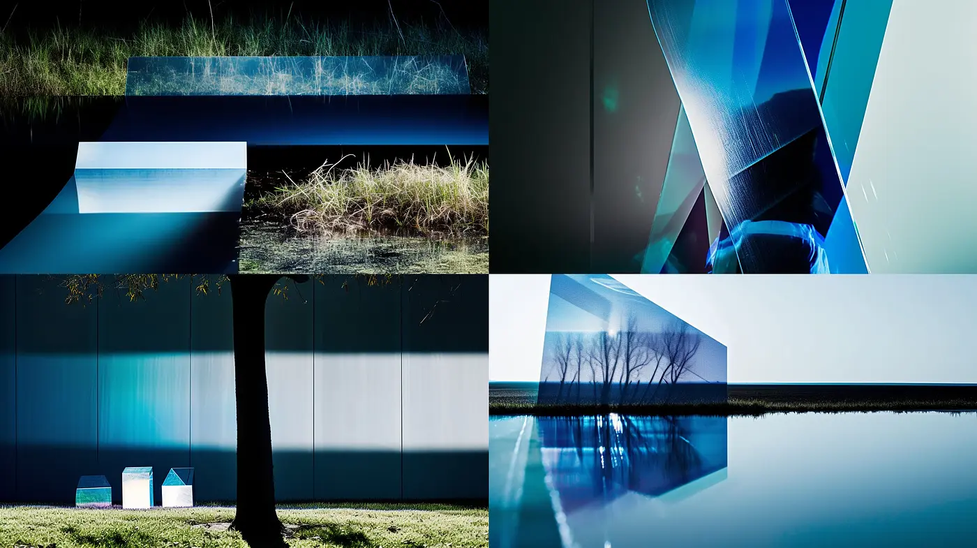 Synthetic Geometric Harmony: A Fusion of Digital Precision with Natural Elements - Midjourney sref style